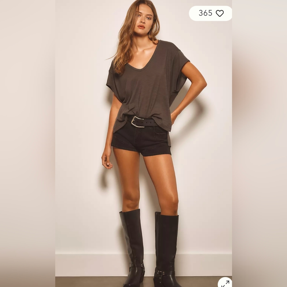 Euc Anthropology Pilcro Women's Gray V-Neck Top Size Small